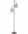 Kaira 2-Light 2-Light Floor Lamp G Smoke Glass Sad Fashion