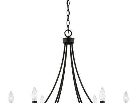 Tempe 6-Light Chandelier Black Iron Fashion