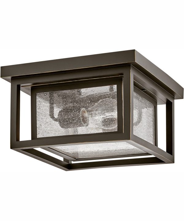 Republic 2-Light Medium Flush Mount in Oil Rubbed Bronze For Discount