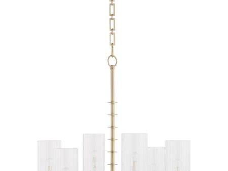 Tamara Day s Mercier 6-light Chandelier Aged Brass Online now