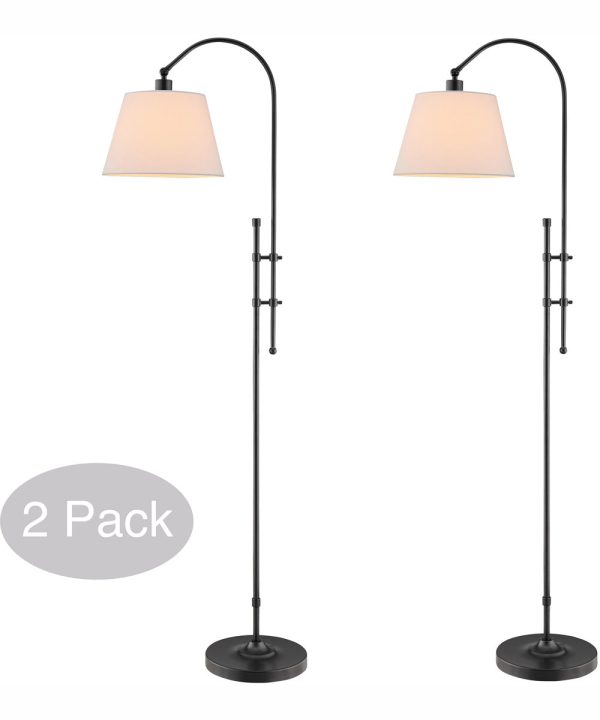 Duane 2-Light 2 Pack-Floor Lamp Dark Bronze Linen Fabric Shade Fashion