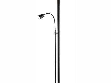 Nanette 1-Light Floor Lamp With Reading Black Fabric Shade For Discount