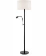 Nanette 1-Light Floor Lamp With Reading Black Fabric Shade For Discount