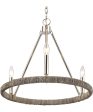 Abaca 20   Wide 3-Light Chandelier - Polished Nickel Cheap