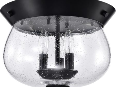 Boliver 3-Light Close-to-Ceiling Matte Black Cheap