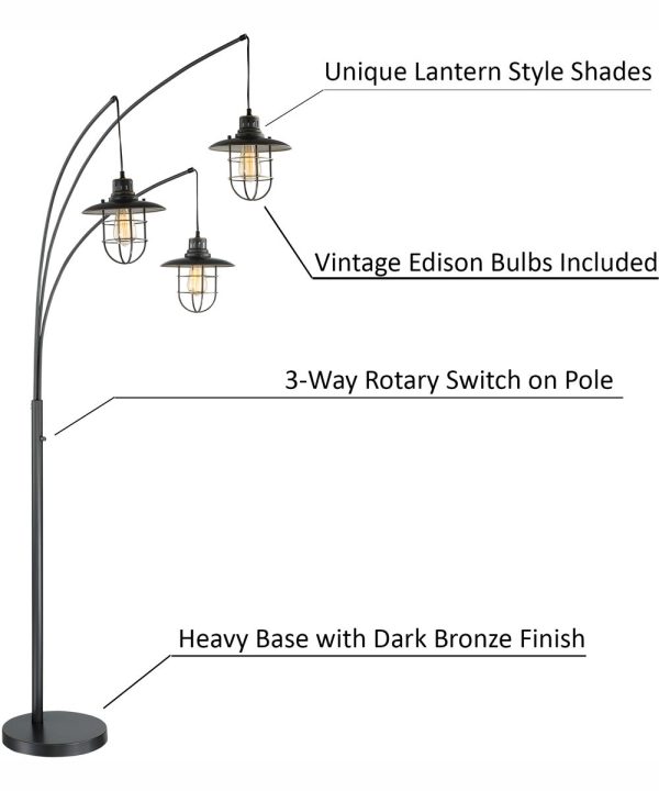 Lanterna II 3-Light 3-Light Arch Lamp D.Brz Metal Lantern Online Hot Sale