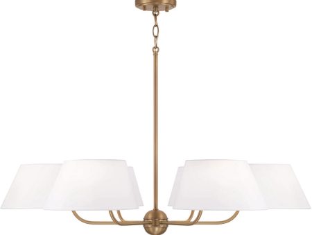 Welsley 6-Light Chandelier Aged Brass Online Sale