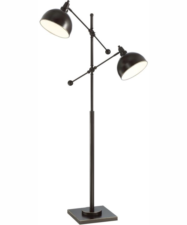 Cupola 2-Light 2-Light Metal Floor Lamp Dark Bronze For Cheap