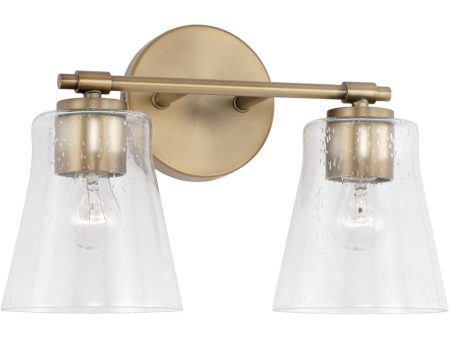 Baker 2-Light Vanity Aged Brass For Sale