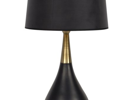 1-Light Table Lamp Flat Black Satin Brass For Discount