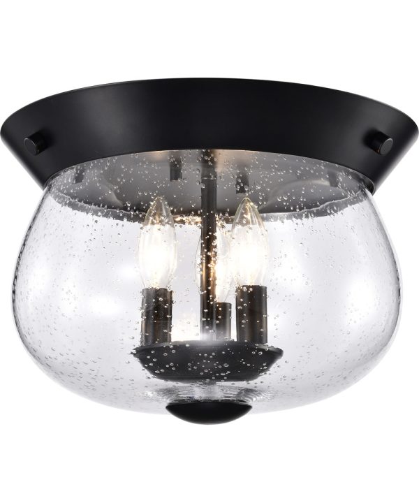 Boliver 3-Light Close-to-Ceiling Matte Black Cheap