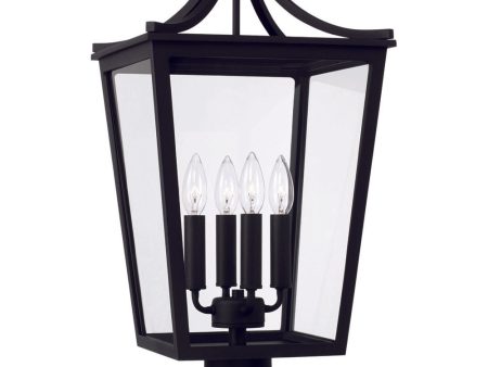 Adair 4-Light Outdoor Post-Lantern Rain or Shine - Black For Cheap