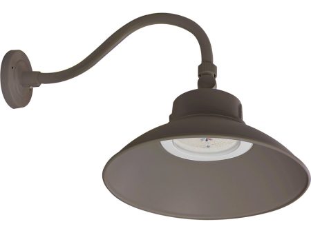 Outdoor Barn Gooseneck Wall Light Bronze Finish, 15 h For Cheap