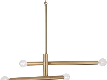 Zane 6-Light Chandelier Aged Brass For Sale