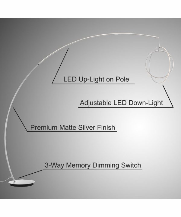 Monita Led Arch Lamp Silver Sale