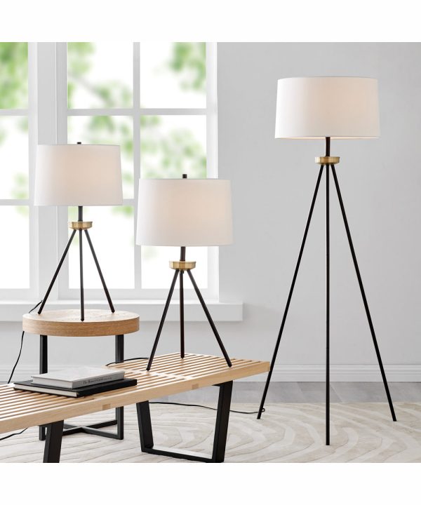 Tullio 1-Light 3Pcs Floor & Table Lamp Set Orb White Shade Sale