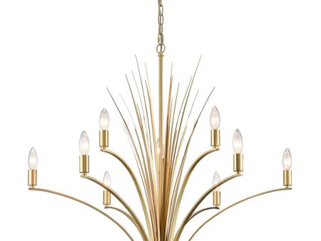 Biscayne Bay 33.75   Wide 9-Light Chandelier - Champagne Gold Sale