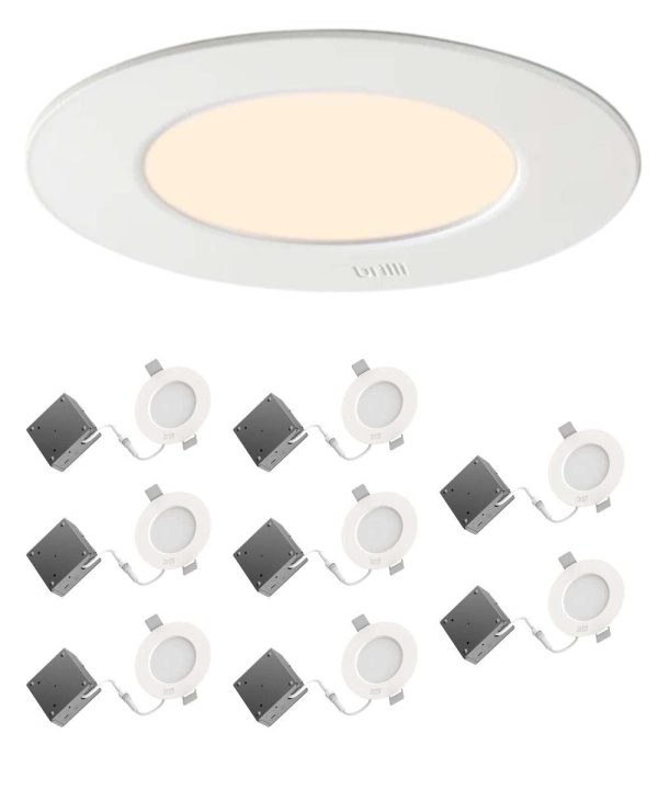 8 Pack - Brilli 4 W Color Tunable LED Canless Recessed Retrofit Downlight Flush Mount Light Fixture For Cheap