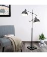 Cupola 2-Light 2-Light Metal Floor Lamp Dark Bronze For Cheap