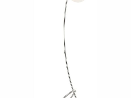 Lancy 1-Light Floor Lamp Brushed Nickel Frost Glass Shade Sale