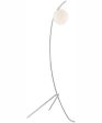 Lancy 1-Light Floor Lamp Brushed Nickel Frost Glass Shade Sale