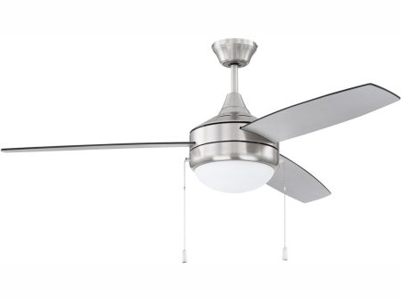 52  Phaze Energy Star 3 Blade 2-Light Ceiling Fan Brushed Polished Nickel Hot on Sale