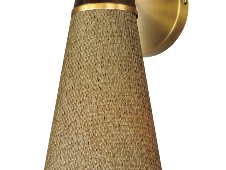 Sumatra 1-Light Sconce Natural Aged Brass For Sale