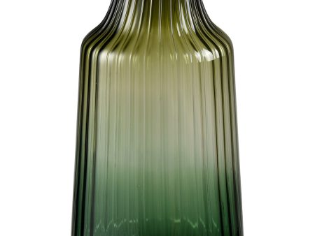 Velasco Ribbed Vase - Large Green Ombre Online now