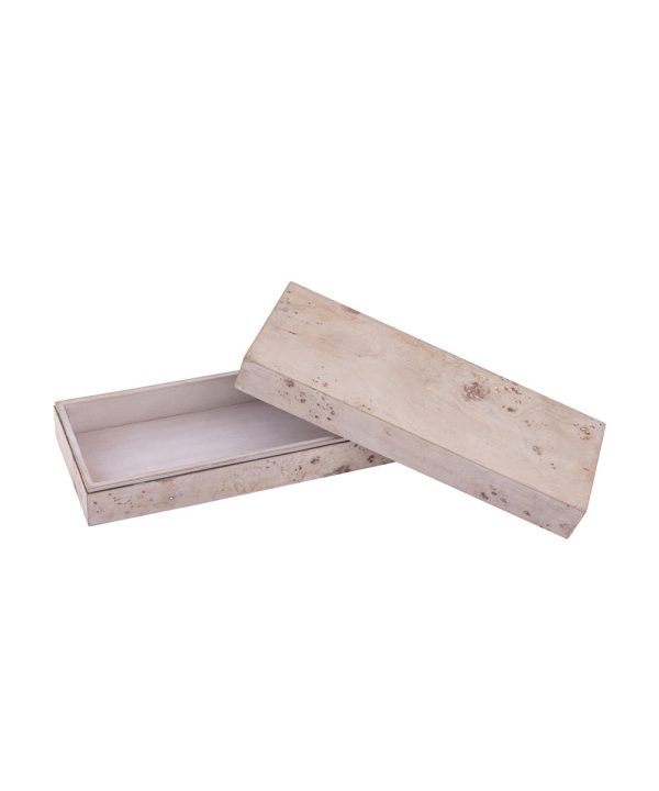 Salem Box - Long White Burl Wood Hot on Sale