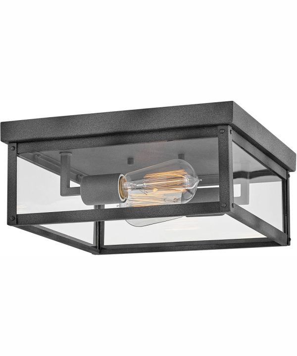 Beckham 2-Light Medium Flush Mount in Aged Zinc Online Hot Sale