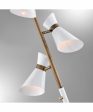 Jared 3-Light 3-Light Floor Lamp Ab Finished White Metal Shade For Sale