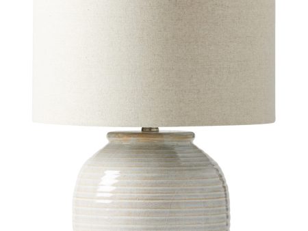 1-Light Table Lamp White Ceramic Brushed Polished Nickel Fashion