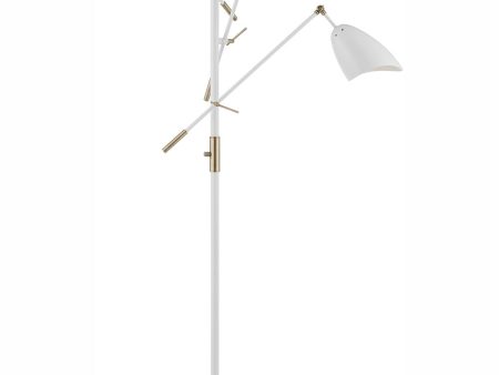 Tanko 1-Light 3-Light Metal Floor Lamp Antique Brass White Online now