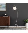 Lancy 1-Light Floor Lamp Brushed Nickel Frost Glass Shade Sale