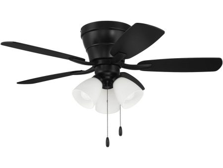 Wheeler 42 3-Light  3-Light Fan Flat Black For Sale