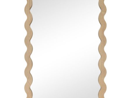 Oak Ripple Wall Mirror - Medium Oak Online Sale