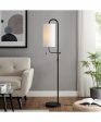 Xandra 1-Light Floor Lamp Black Off White Fabric Shade Online now