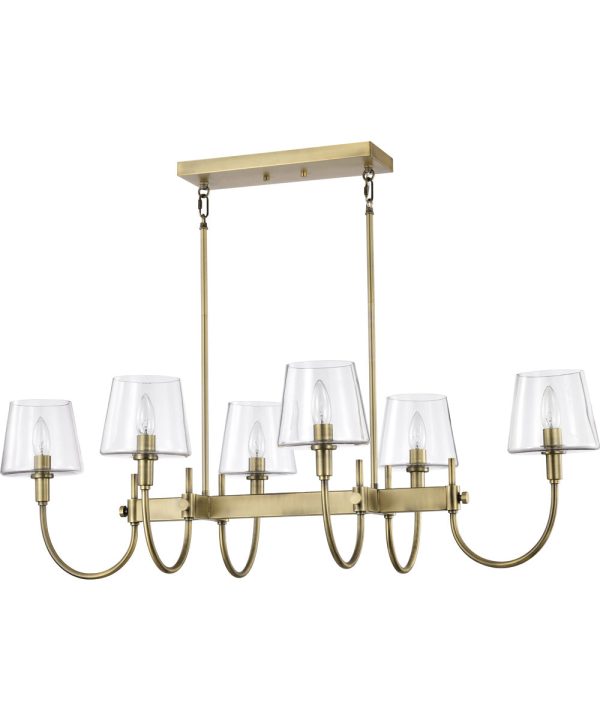 Brookside 6-Light Pendant Vintage Brass Supply