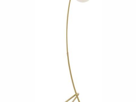 Lancy 1-Light Floor Lamp Gold Frost Glass Shade on Sale