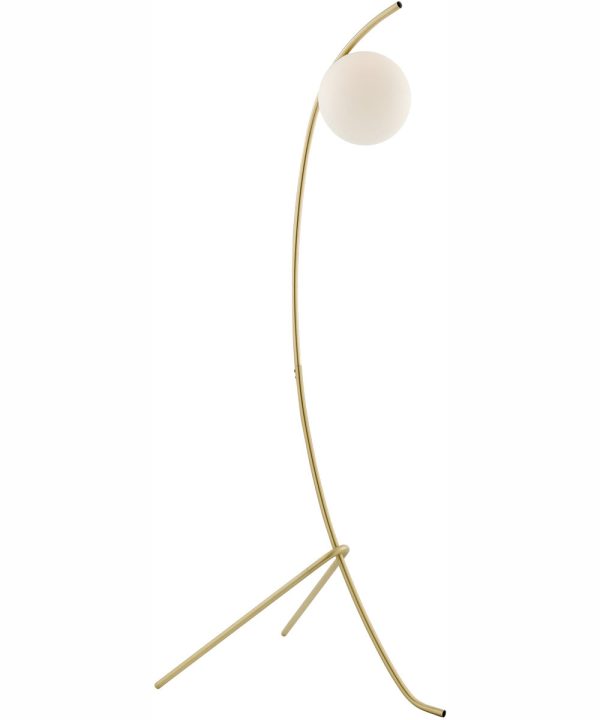 Lancy 1-Light Floor Lamp Gold Frost Glass Shade on Sale