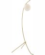 Lancy 1-Light Floor Lamp Gold Frost Glass Shade on Sale