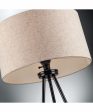 Tullio 1-Light Floor Lamp Dark Bronze Light Beige Linen Shade For Sale