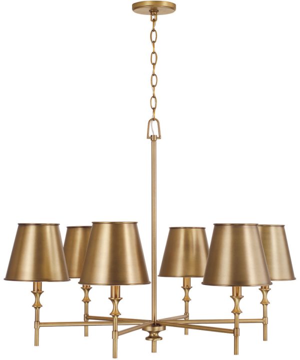 Whitney 6-Light Chandelier Aged Brass Sale