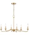 Abaca 32   Wide 6-Light Chandelier - Brushed Gold Online Sale