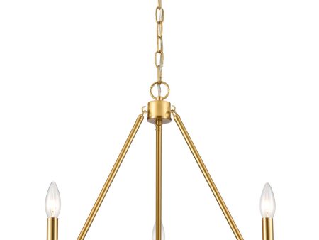 Abaca 20   Wide 3-Light Chandelier - Brushed Gold on Sale