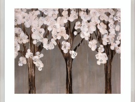 Floral Wonderland by Sydney Edmunds Wood Framed Wall Art Print (25  W x 21  H), Svelte Silver Frame Online now