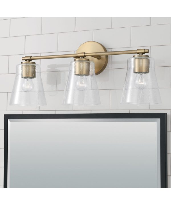 Baker 3-Light Vanity Aged Brass Fashion