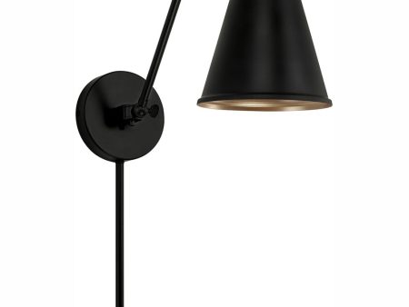 Shay 1-Light Plug In Sconce Matte Black, 6 W Online