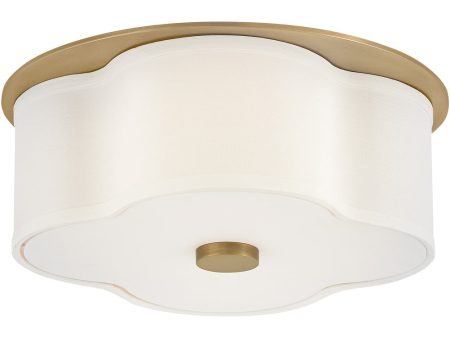 Delaney 2-Light Medium Flush Mount in Heritage Brass For Discount