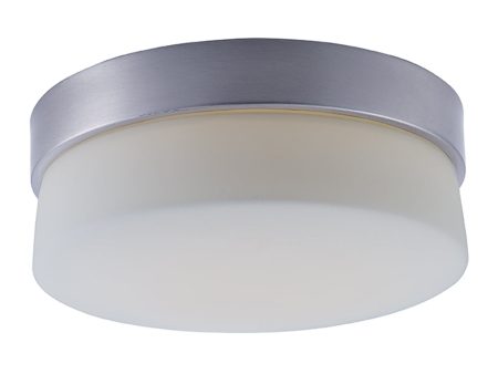 Flux 9 W 1-Light LED Flush Mount Light Fixture Satin Silver Finish by Maxim Online Sale